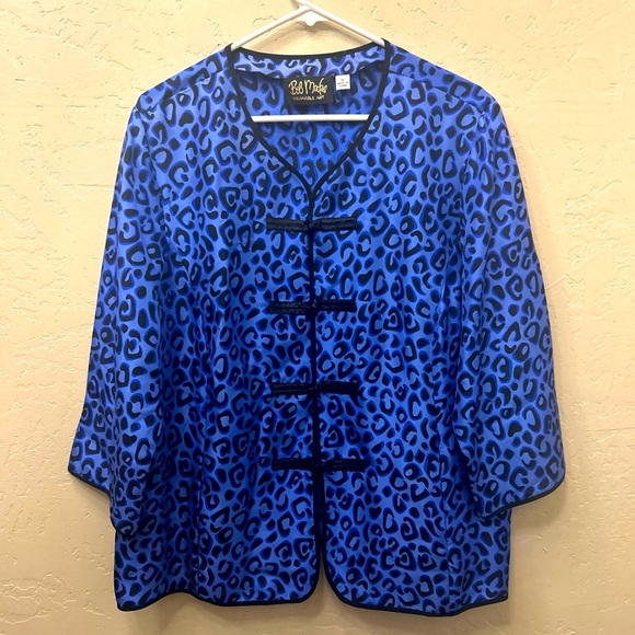 Vintage 100% silk RARE Bob mackie animal print kimono blouse size XL artsy retro - Picture 1 of 7